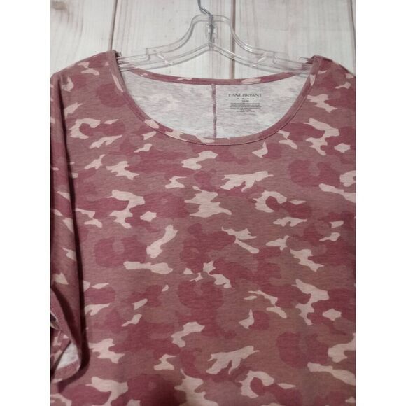 Lane Bryant Shirt Ladies 18‎ Pink Camouflage - Picture 3 of 5